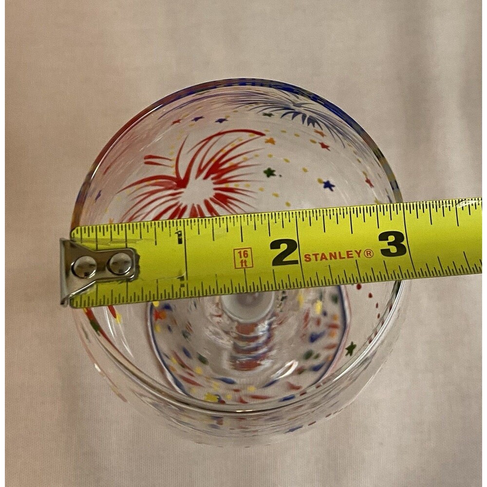 Hand Painted Fire Works Large Wine Glass. - Picture 7 of 7